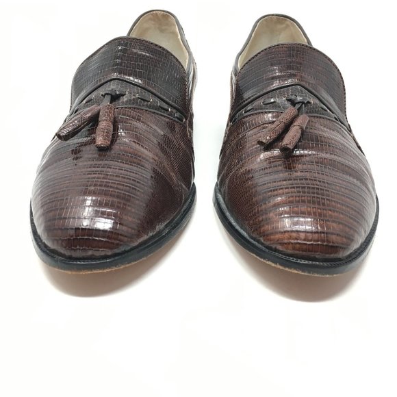 Giorgio Brutini Loafers Shoes Size 9 Brown Lizard